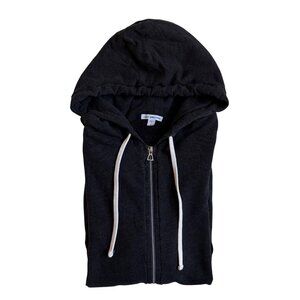 James Perse Standard Vintage French Terry Cotton Zip-Up Hoodie (Charcoal) - 2